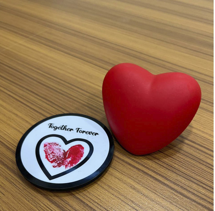 Heart LED With tumb Print fridge Magnet